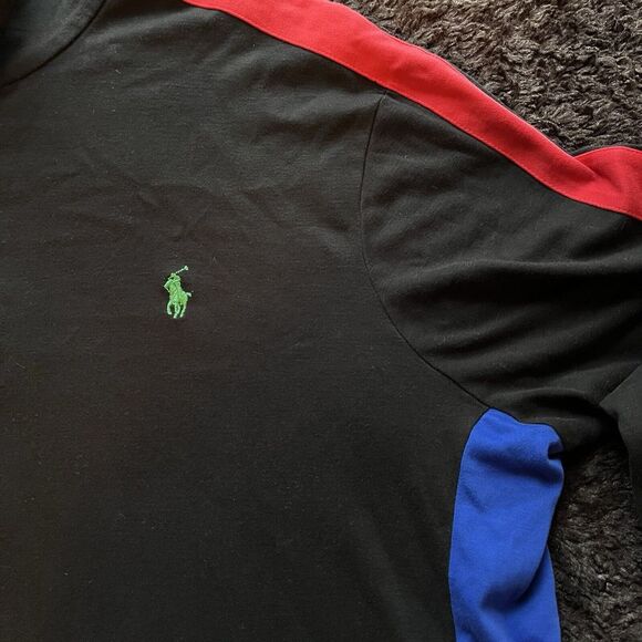 Polo Ralph Lauren Pima Soft Touch 1/4 Zip Pullover Sweater Men XL Black Red Blue - Picture 5 of 7